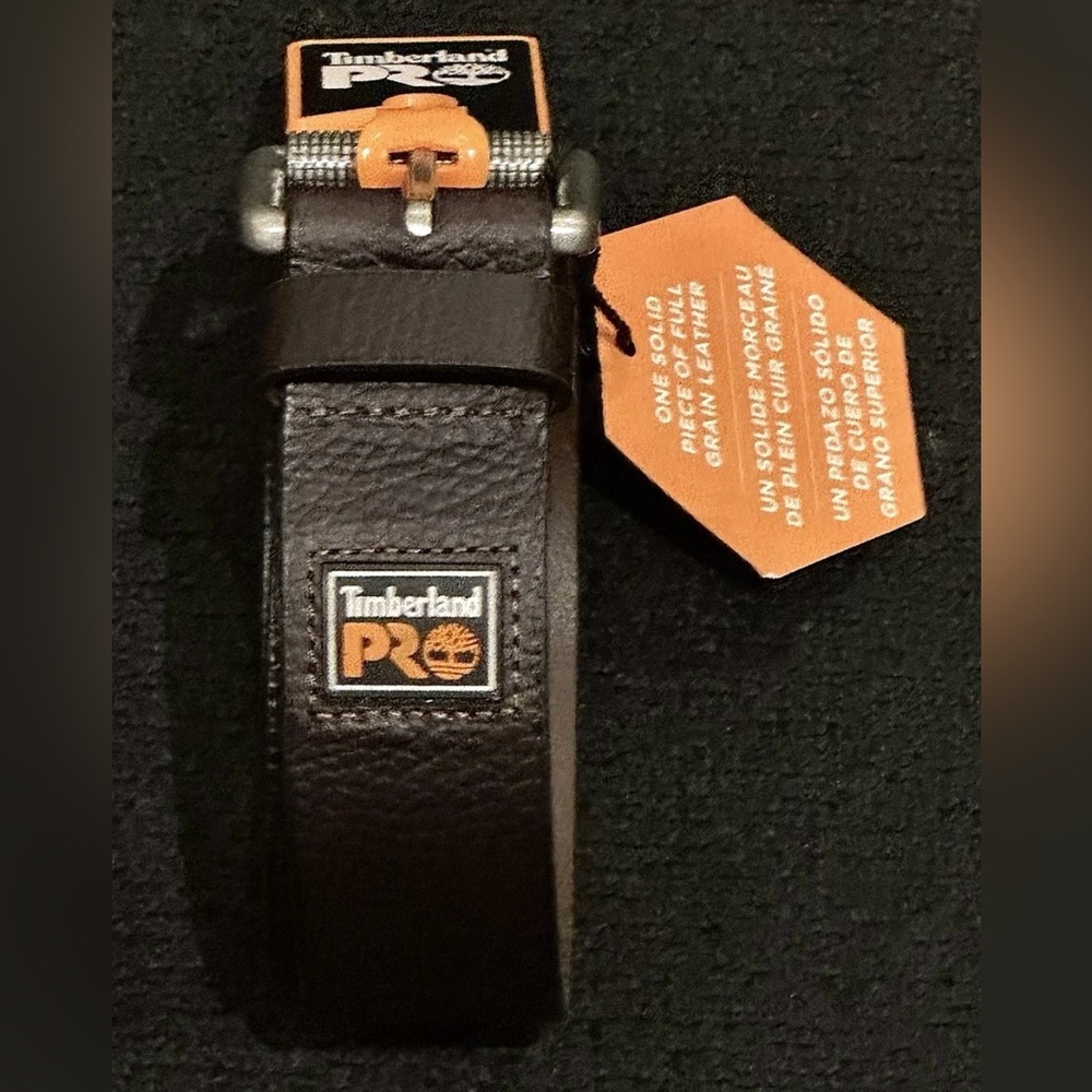 $125 NEW MENS 34-36 TIMBERLAND PRO JEANS BELT BROWN PEBBLE GRAIN 1 PIECE LEATHER